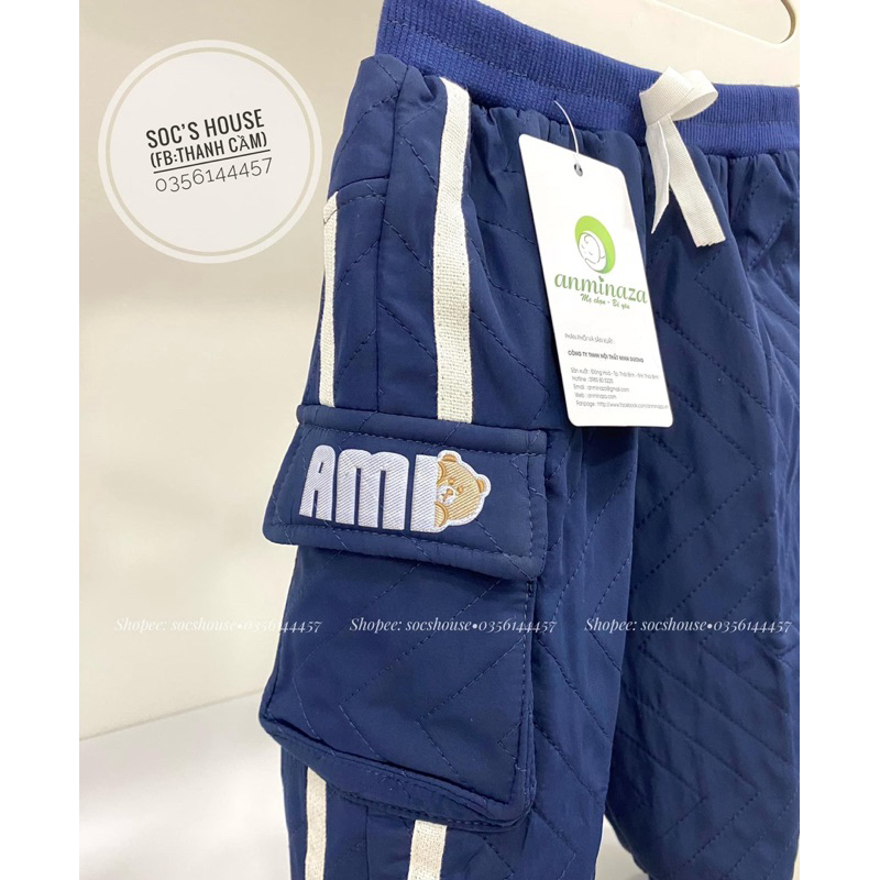 Quần dài lót lông cho bé trai bé gái hãng anminaza