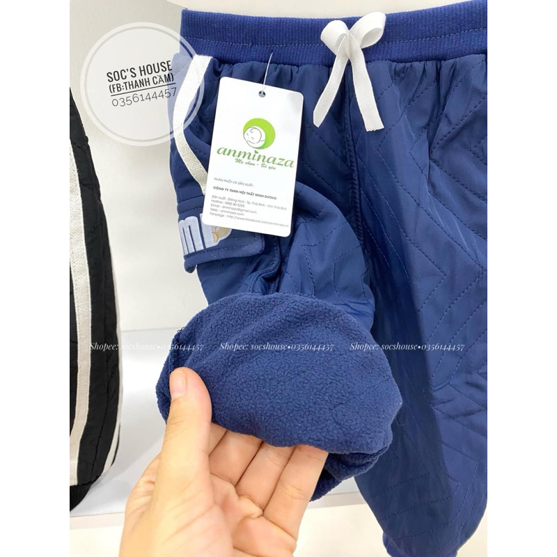 Quần dài lót lông cho bé trai bé gái hãng anminaza