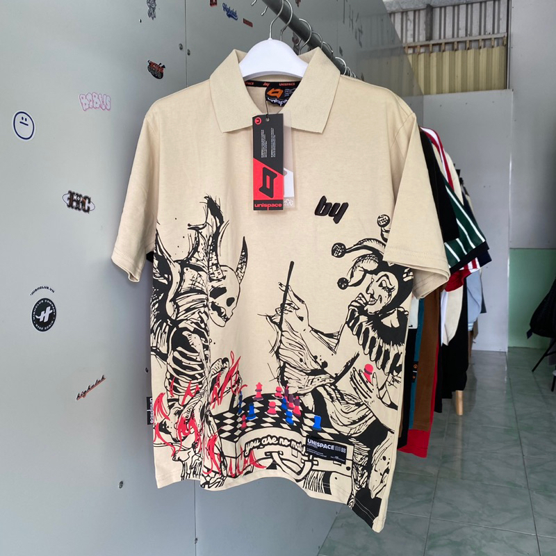 Áo Polo Unispace Bàn Cờ Nâu Size M