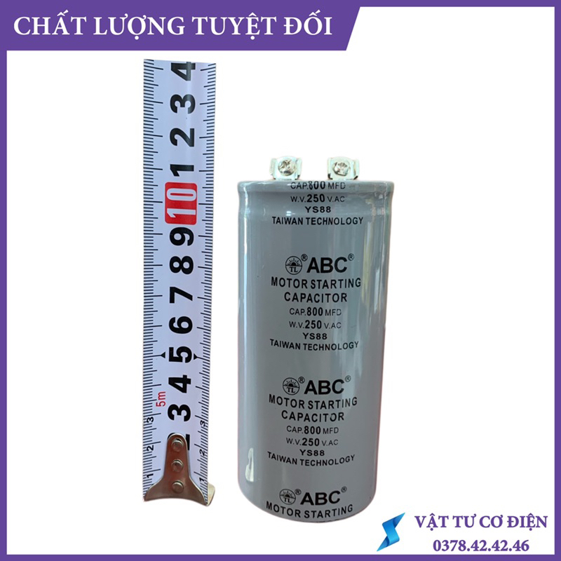 TỤ CAPA ĐỀ NHỰA ABC 250V 200MF 300MF 400MF 600MF 800MF 1000MF 1200MF
