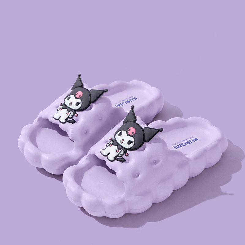 Dép Bánh Mì Nữ Đế Mềm Họa Tiết Mèo Kuromi Và Hello Kitty Dễ Thương, Dép Nữ Quai Ngang Đi Trong Nhà Siêu Êm Chân Gọn Nhẹ.