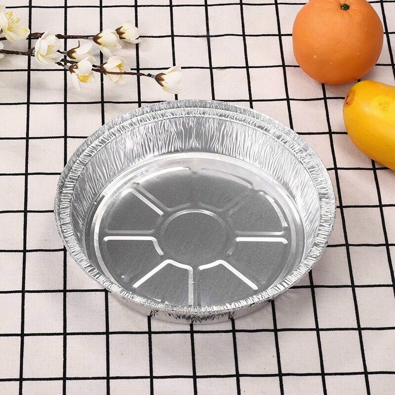 Sét 10 Bát Giấy Bạc Lót Nồi Chiên Không Dầu, Bát Bạc Nướng Thực Phẩm Đường Kính 22cm