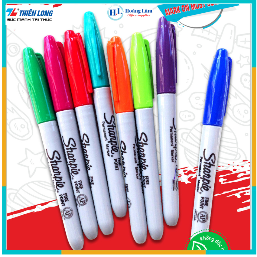 Bút Lông Dầu Sharpie Fine xuất xứ Mỹ đánh dấu trên nhiều bề mặt chất liệu nhiều màu 30127