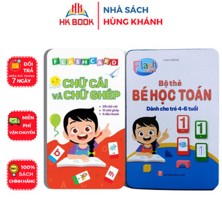 Sách - Combo 2 bộ Thẻ Bé Học Toán - Bộ Thẻ Chữ Cái và Chữ Ghép - Khổ lớn - Dành cho trẻ 4-6 tuổi (2 bộ) - V CB 12