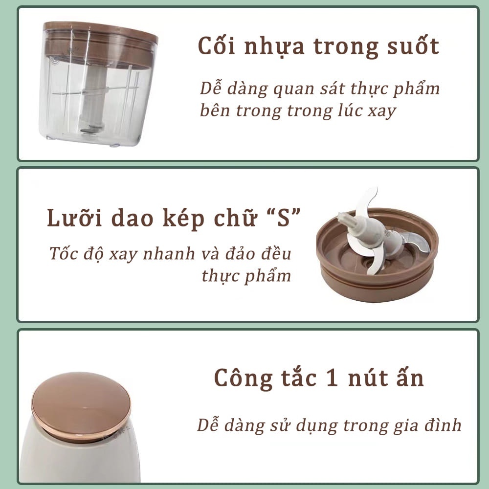 Máy Xay Đa Năng METIS  Dung Tích 0.75L Nắp Đồng Osaka, Xay Sinh Tố, Xay Thịt, Nhỏ Gọn, Mạnh Mẽ