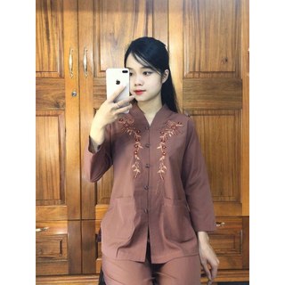 Đồ lam đi chùa, đồ phật tử nữ mẫu bà lai trung niên