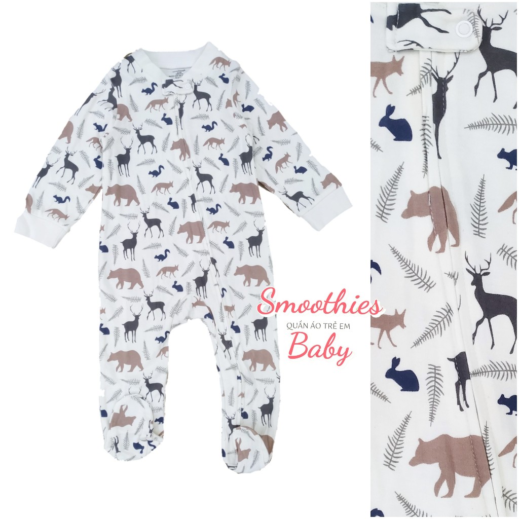 Sleepsuit chọn mẫu DÂY KÉO thun cotton cao cấp 8-14KG/ 12m,18m, 24m
