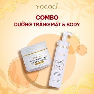 Bộ dưỡng trắng toàn thân cao cấp Yococi 1 Kem dưỡng trắng da mặt 20g + 1 Kem dưỡng trắng body 150g