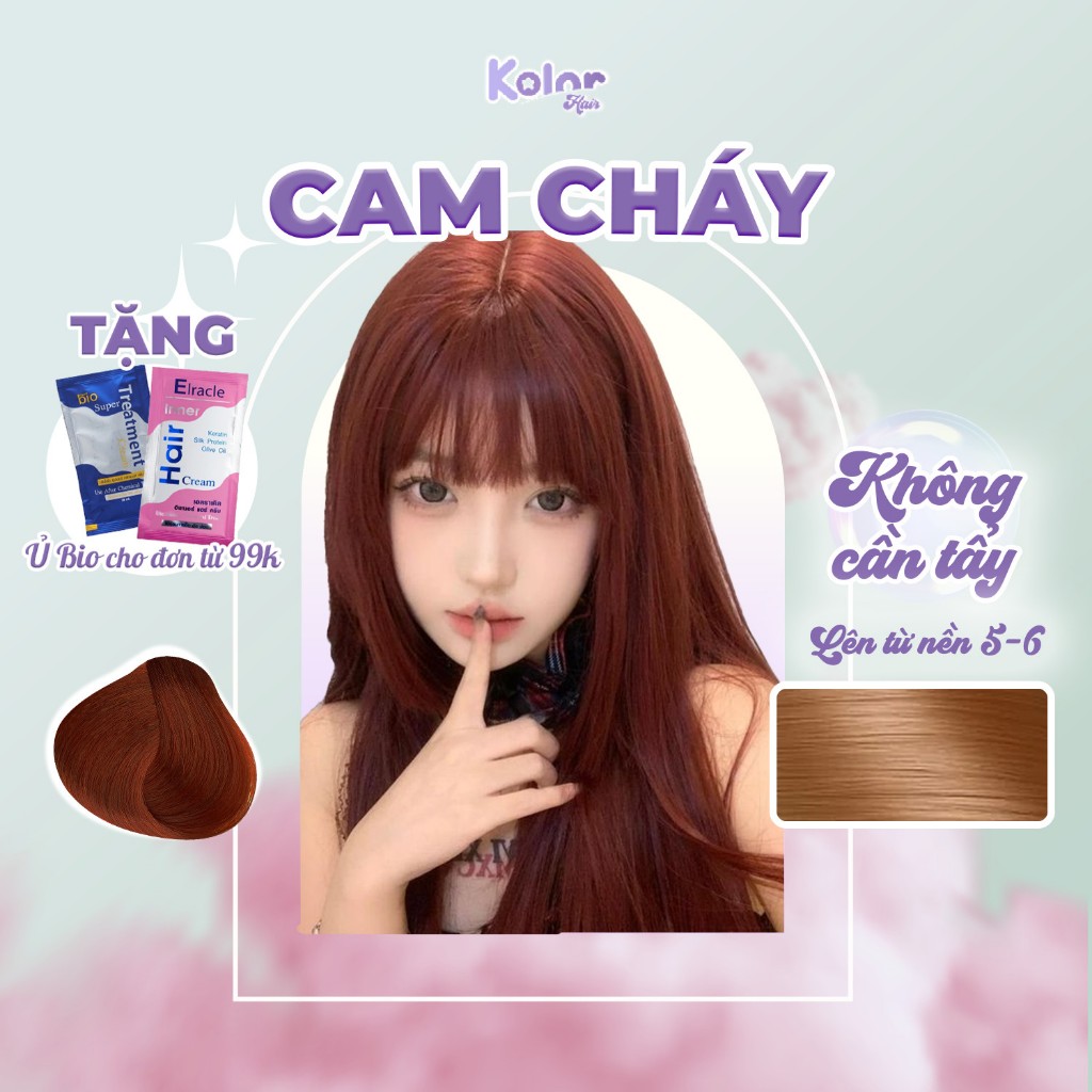 Thuốc nhuộm tóc màu CAM CHÁY không cần tẩy,nhuộm tóc tại nhà | Kolorhair, Kolor Hair