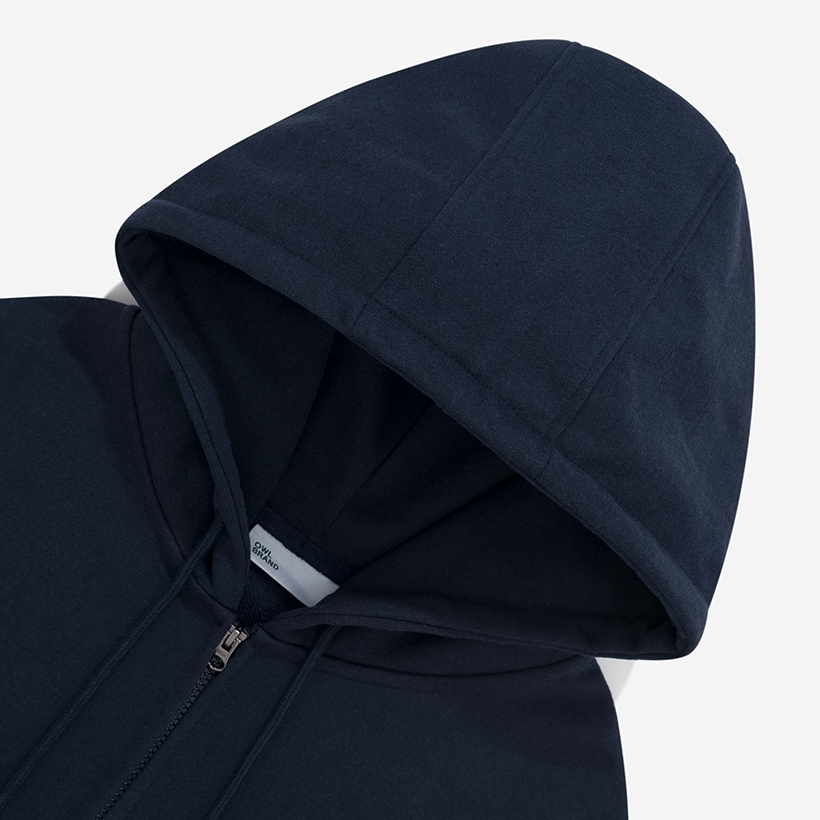 Áo Zipper Hoodie Owlbrand Logo/Navy