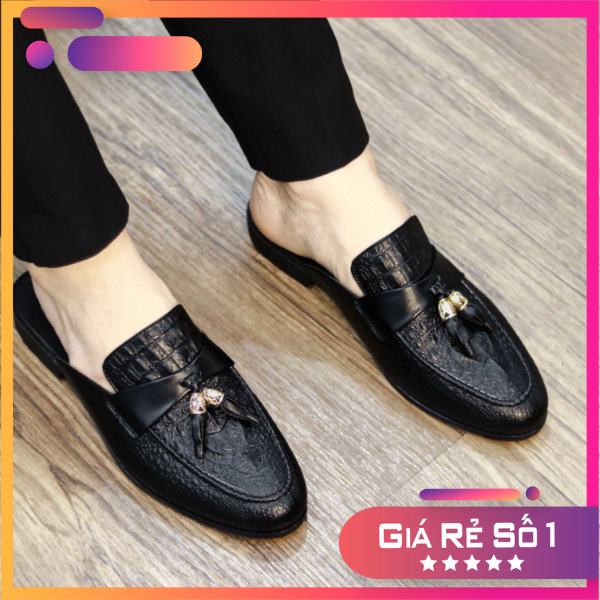 Sục Nam Dập Vân Cá Sấu Kêt Hợp Chuông Hoa Siêu Đẹp Thời Trang,Sục Siêu Rẻ