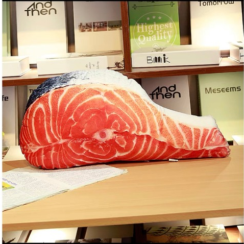 Gối ôm Khoanh cá_gấu bông, quà tặng rẻ đẹp, to _MOMOMART