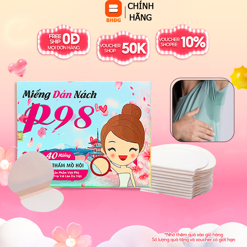Hộp 40 Miếng Dán Thấm Hút Mồ Hôi Nách P98 - Hạn Chế Thấm Hút Mồ Hôi Nách[ CÓ CHE TÊN KHI GIAO HÀNG ]