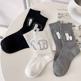 Tất vớ lạc đà alpaca - tất cao cổ họa tiết alpaca lông dễ thương
