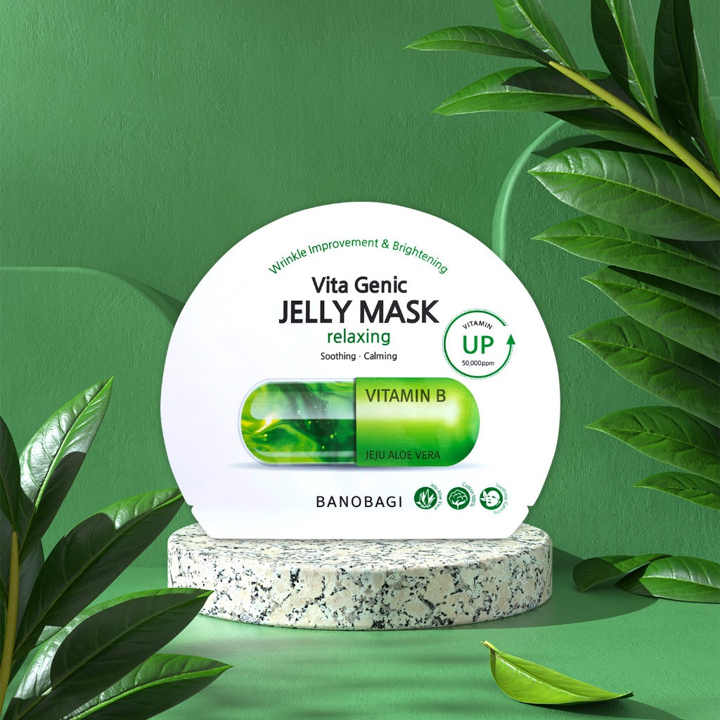 Mặt nạ BANOBAGI Làm Dịu & Thư Giãn Làn Da Vita Genic Jelly Mask Relaxing 30ml - XANH LÁ