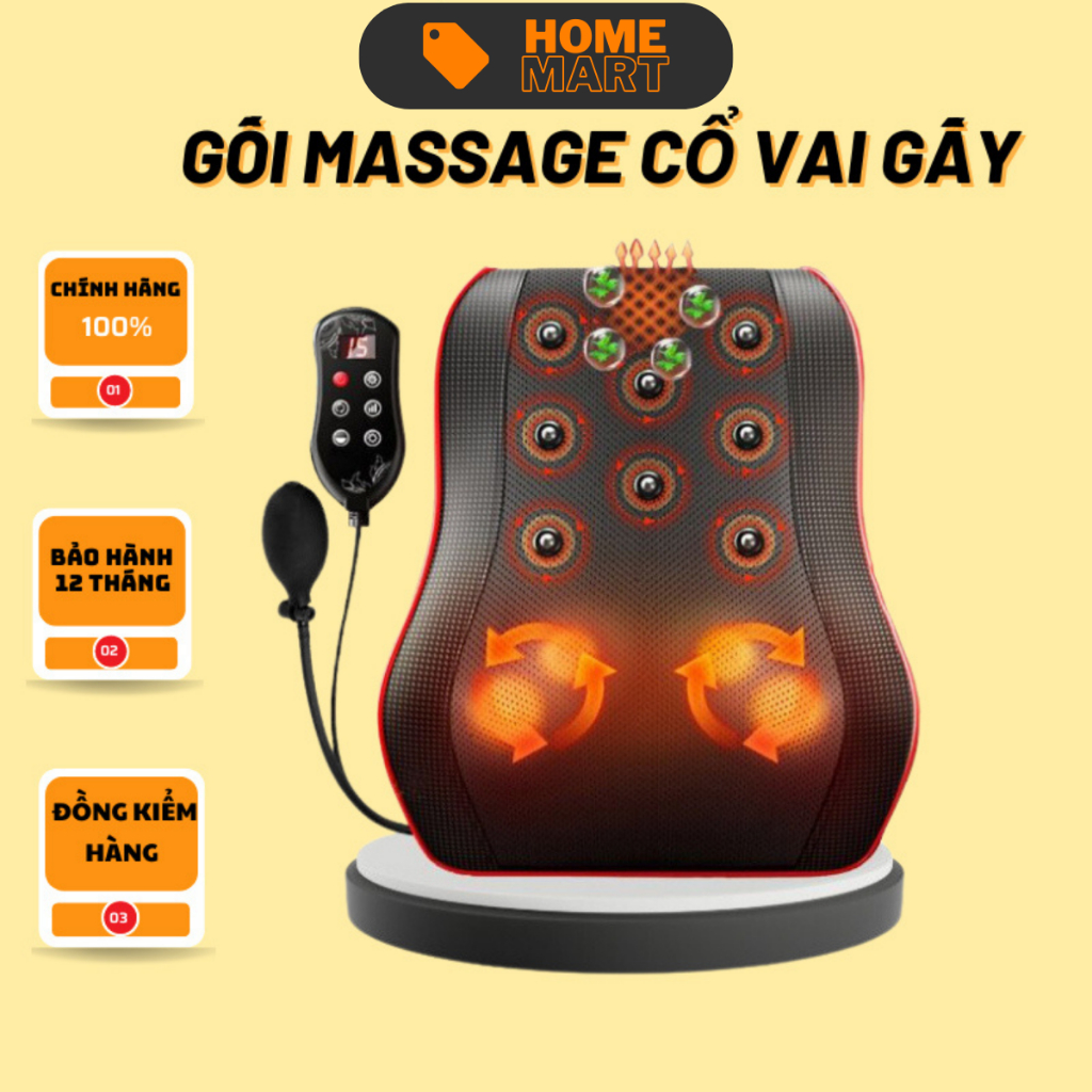 Gối Massage Cổ Vai Gáy Hồng Ngoại Thế Hệ Mới Unpublic Hỗ Trợ Giảm Nhức Mỏi Toàn Thân Hiệu Quả - BH 12 tháng