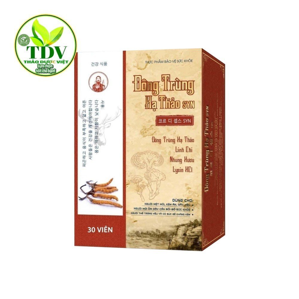 Đông trùng hạ thảo SYN  Hộp 2 lọ (60 viên)