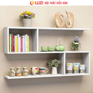 Kệ sách gỗ treo tường kệ sách 2 tầng thương hiệu LUZI - ZP13