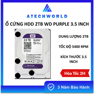 Ổ cứng camera hdd 2tb western digital purple 3.5 inch sata 3 wd20purx - hàng chính hãng - bh 3 năm - có xuất vat