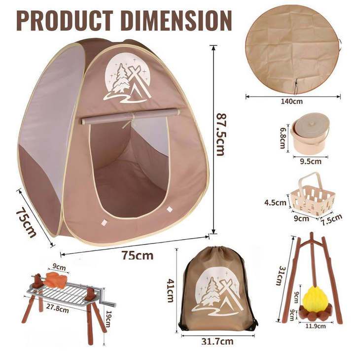 Lều Trẻ Em Đi Kèm Đồ Chơi Mô Phỏng Cắm Trại Camping Kids Forest Adventure LYD002C 34pcs Chi Tiết - Home and Garden