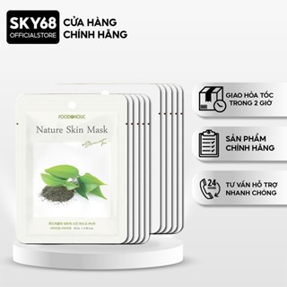Combo 10 Mặt Nạ Trà Xanh Giảm Mụn, Tăng Độ Đàn Hồi Da Foodaholic Nature Skin Mask 23gx10 - GREEN TEA