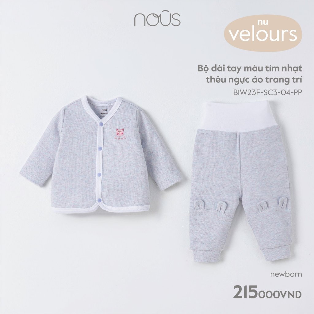 [FULL] Bộ quần áo newborn cài thăng sơ sinh Nous (3-5,5kg)