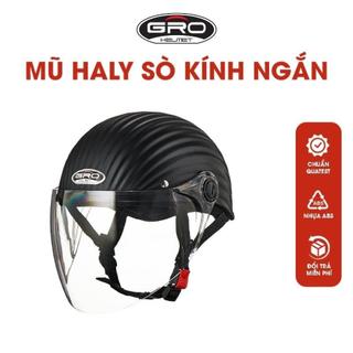 Mũ bảo hiểm nửa đầu GRO haly vân sóng loại có kính ngắn lượn cho nam nữ