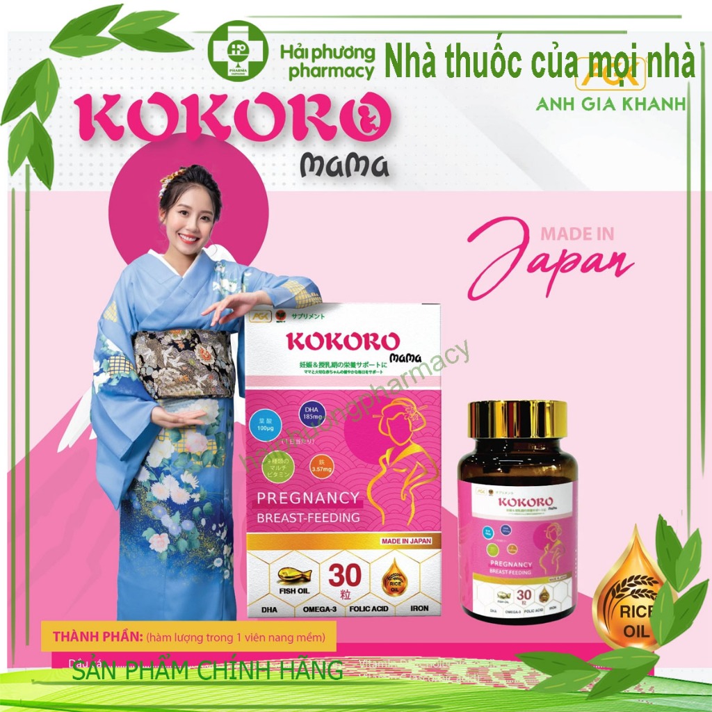 VIÊN UỐNG BỔ SUNG DƯỠNG CHẤT BÀ BẦU KOKORO MAMA NHẬT BẢN 60 VIÊN