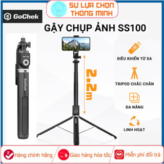 Gậy Chụp Ảnh Tripod/ Selfie Bluetooth Điện Thoại Gochek SS100, Livestream, Vlog Đa Năng Kéo Dài 2m2 , Bảo Hành 1 Năm