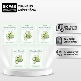 Combo 5 Mặt Nạ Dưa Leo Giúp Ngăn Ngừa Mụn, Căng Bóng Da Foodaholic Nature Skin Mask 23gx5 - CUCUMBER x5