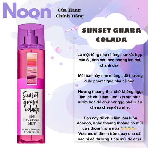 🍄  Xịt Thơm -  Toàn thân Bath and body work Guava Colada