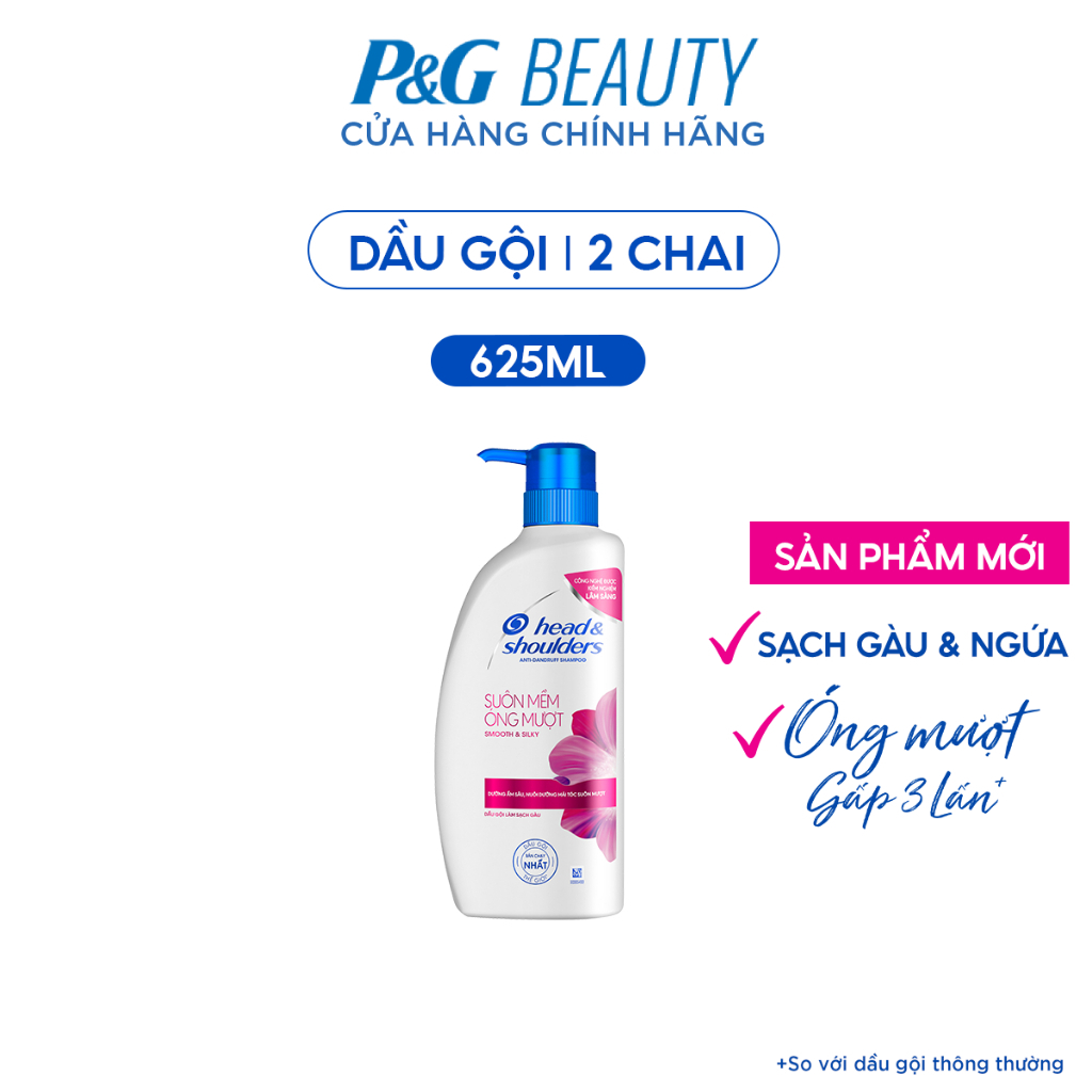 [HSD 01.2024] Combo 2 Chai Dầu Gội HEAD&SHOULDER Suôn Mềm Bóng Mượt 625 ML Tặng Xả Pantene 480ml & Bọt Cạo Râu 50G