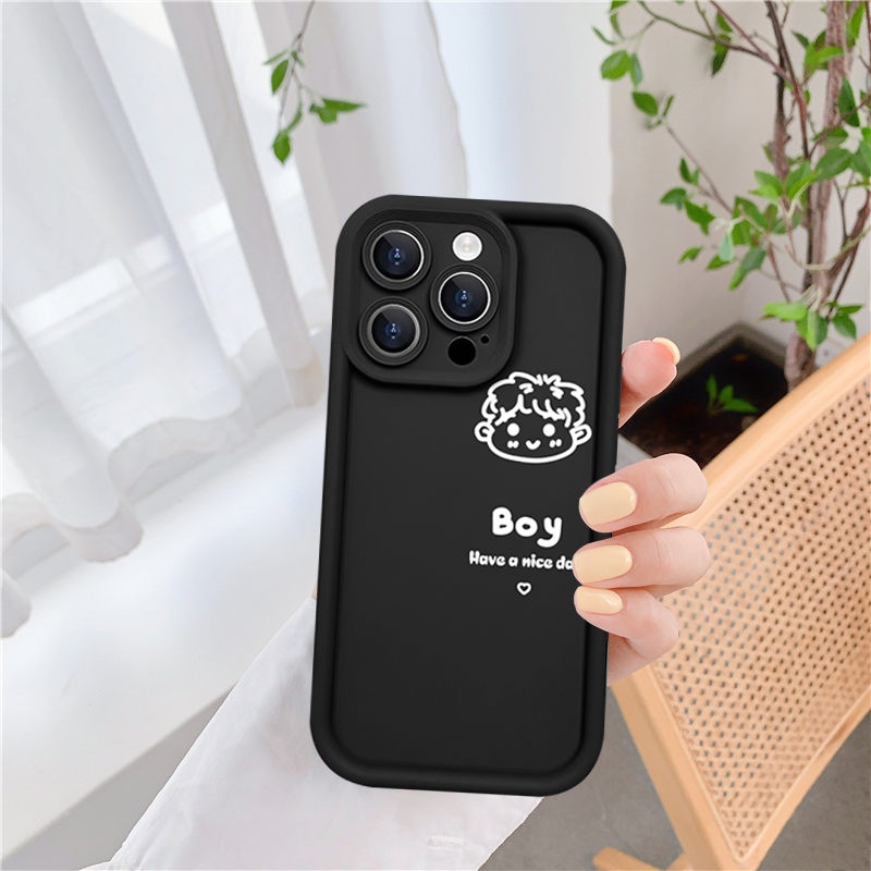 Ốp lưng iphone camera viền cao mặt girl boy 6/6s/6plus/7/8/plus/x/xs/11/12/13/14/15/pro/max/plus/promax- Awifi Case M1-2