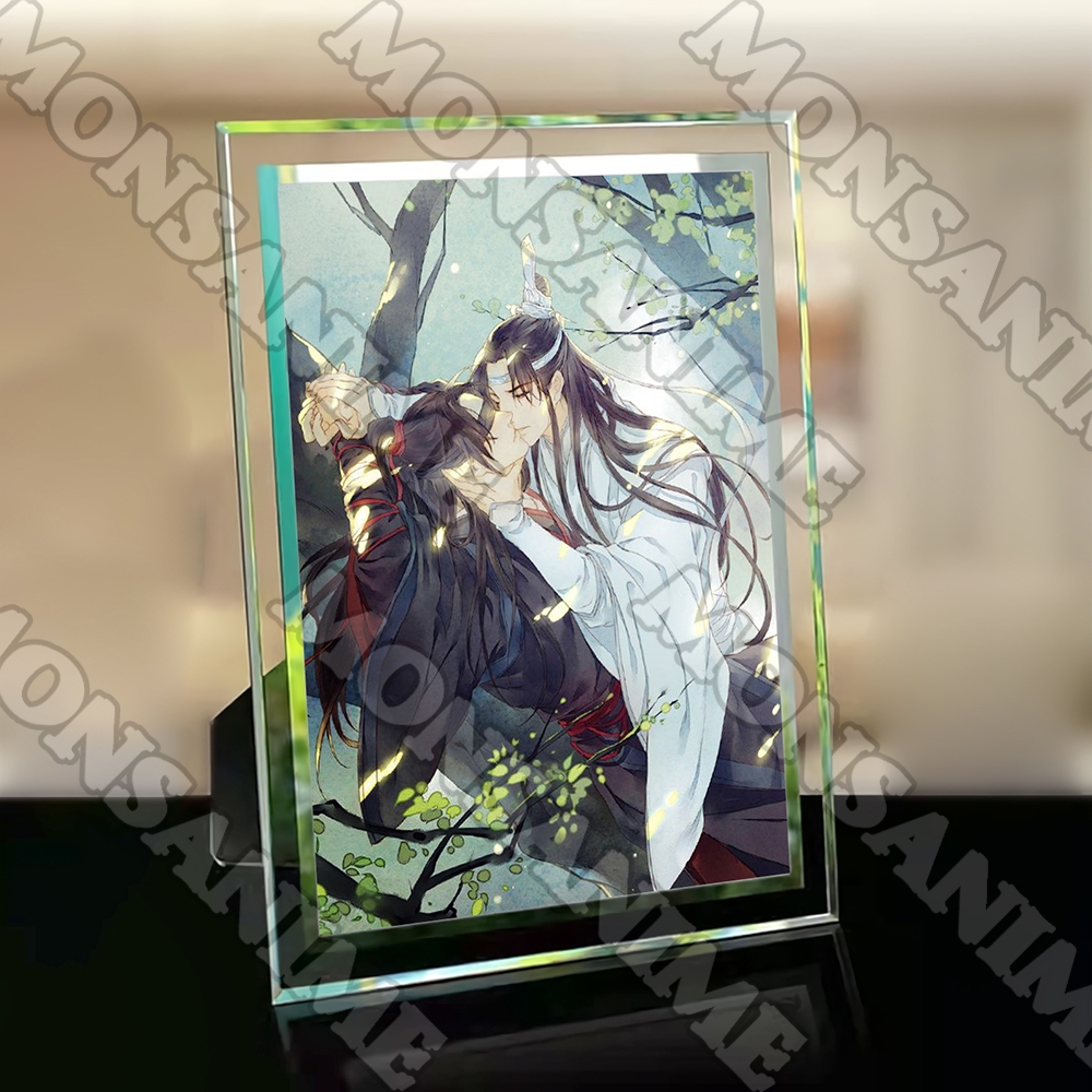 (Kèm ảnh) Khung kính để bàn in hình MA ĐẠO TỔ SƯ NGỤY VÔ TIỆN LAM VONG CƠ quà tặng anime chibi trang