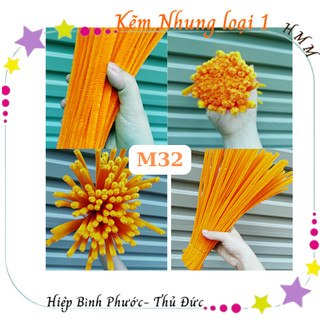 [M32-CAM QUÝT/HƯỚNG DƯƠNG] Kẽm Nhung Thẳng Hàng Loại 1 Lông Dày Mịn