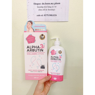 Sữa Dưỡng Thể Trắng Da Alpha Arbutin Collagen Lotion 3+ Plus Thái Lan Dưỡng Trắng Mềm Mại 500ml