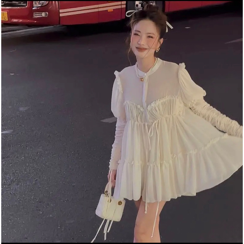 Váy Babydoll Tơ Phối Ren TKCC BAGEO