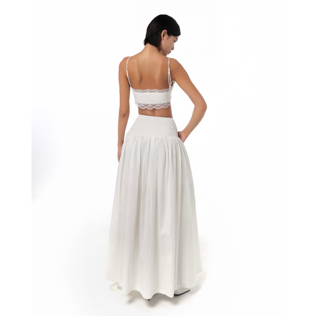 Collinie Set - Set Áo Dây Phối Ren Và Chân Váy Dài