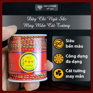 Vòng tay chỉ ngũ sắc, dây chỉ ngũ sắc hàng xịn có 3 size