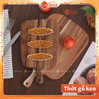 Thớt Gỗ Keo Nai Decor Tông Màu Nâu Trầm, Thớt Gỗ Decor Chụp Ảnh, Thớt Gỗ Cầm Tay, Phụ Kiện Nhà Bếp