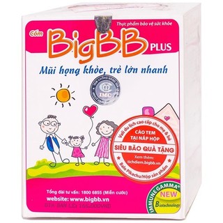 Cốm BigBB Plus hộp 16 gói- Hỗ trợ giảm các triệu chứng ho, đờm nhiều, đau rát họng, hắt hơi, sổ mũi, khản tiếng