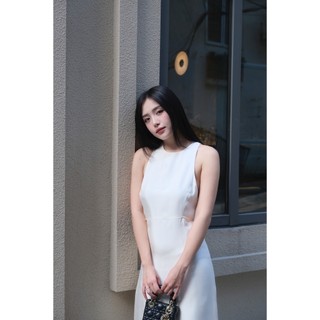 Ivory Silk Dress - Váy lụa Jangsu cổ yếm