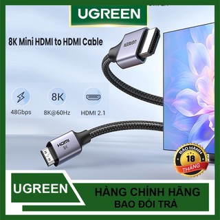 Cáp mini hdmi to hdmi ugreen 15514 15515 hd163 hd8k60hz,hỗ trợ dynamic hdr, earc - chính hãng