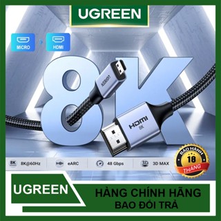Cáp Micro HDMI to HDMI 2.1 Ugreen HD164 Hổ trợ 8K60Hz,Dynamic HDR, eARC - Chính Hãng