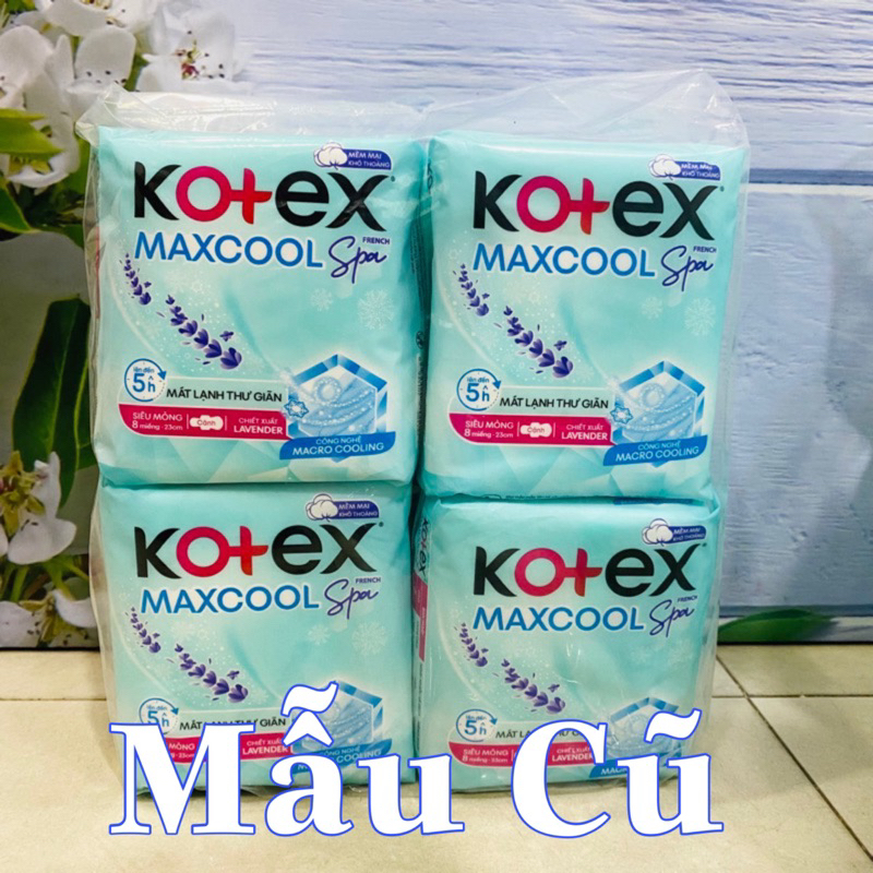 Lốc 8 Gói Băng Vệ Sinh Kotex Max Cool Siêu Mỏng Có Cánh 28cm
