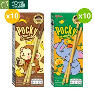 Lốc 10 hộp pocky chuối, xoài glico 20g - vitamin house