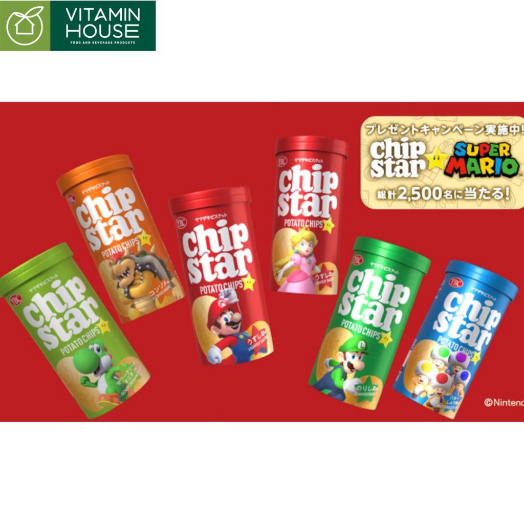 Snack Khoai Tây YBC Chipstar Nhật 50g mẫu Mario  -Vitamin House