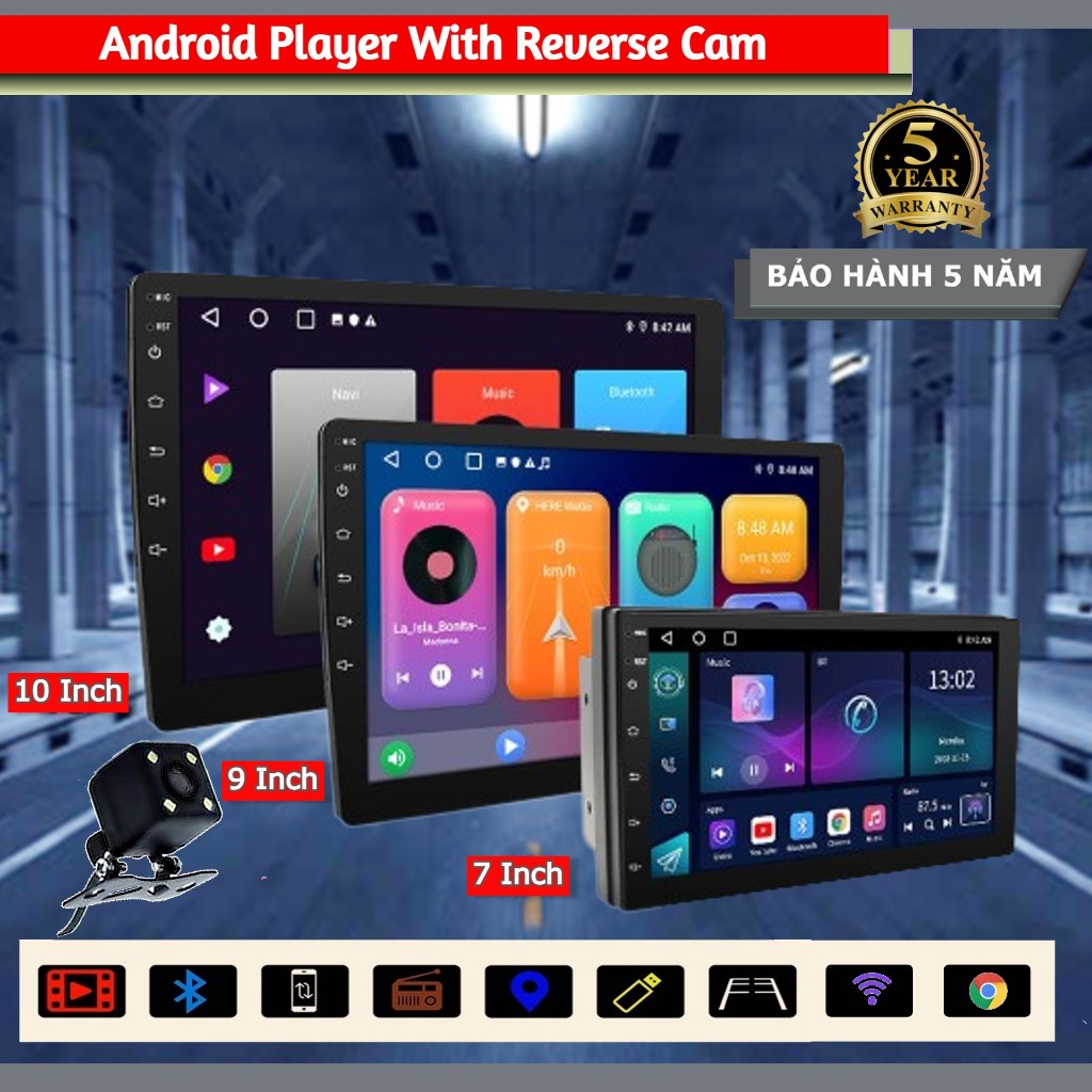 7" 9" 10" Màn hình DVD xe hơi Android cho xe hơi Kết nối WiFi Internet Điều hướng Camera lùi Giải trí đa phương tiện AHD