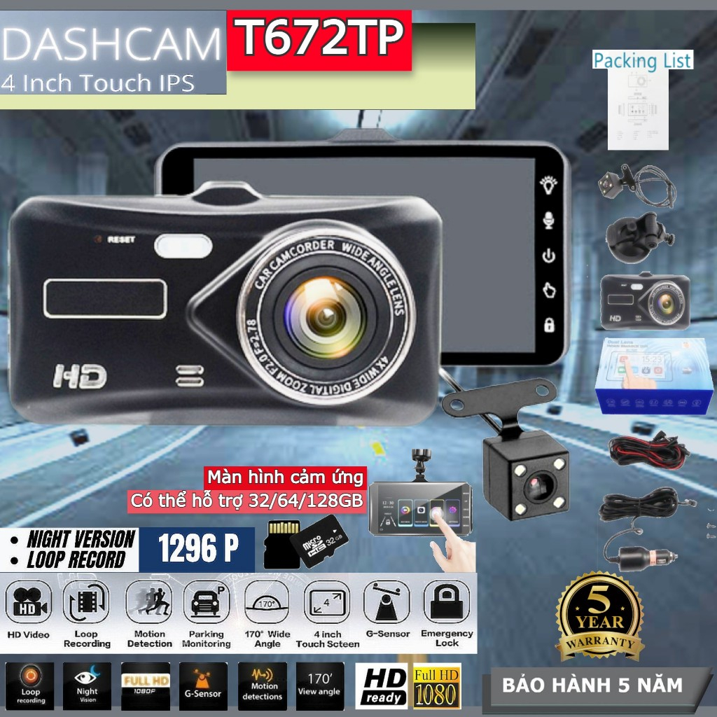 Ettro T672TP Camera hành trình Tích hợp máy ghi âm xe GPS 1440P Chế độ đỗ xe ADAS ghi hình ban đêm ké / Dash Cam T672TP