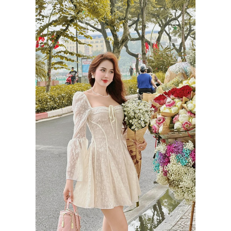 Đầm ren tay loe bigsize 55kg-95kg